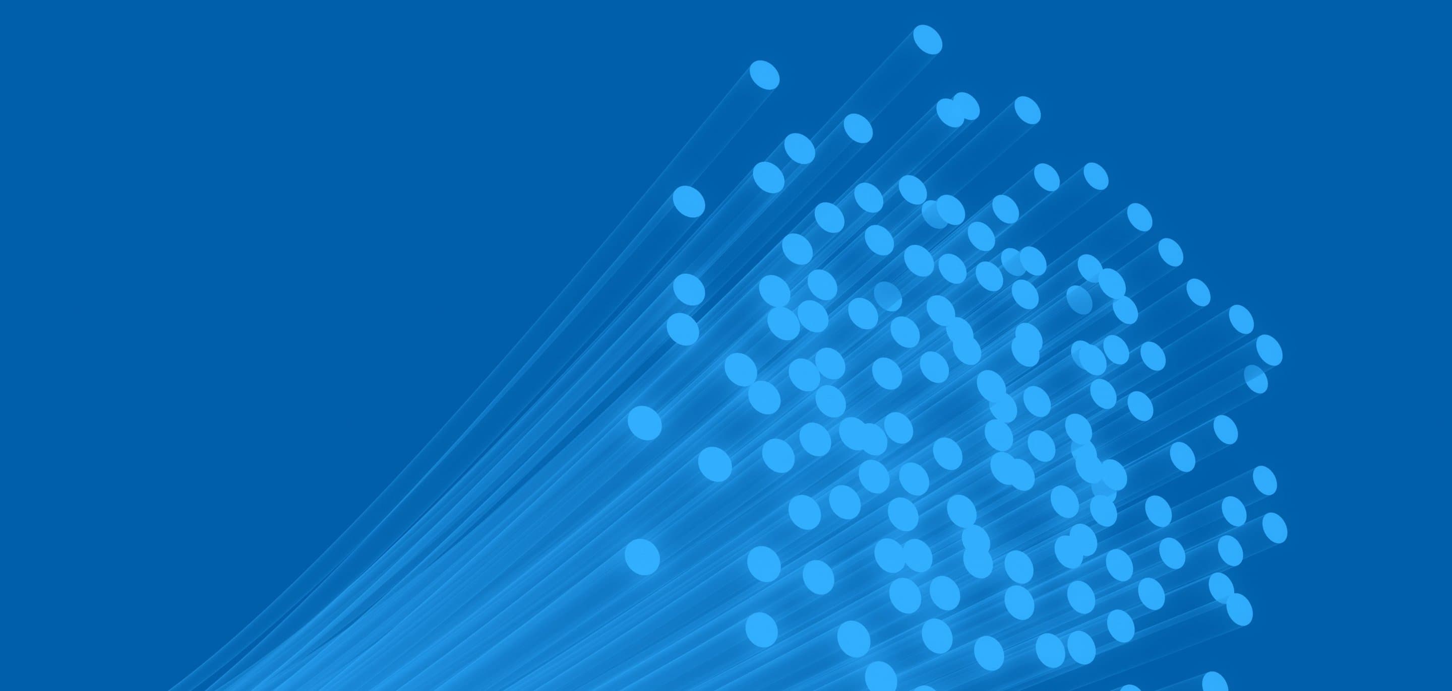 Zum Baumagazin Dokument Dunkelblauer Hintergrund mit hellblauen Glasfaserkabeln