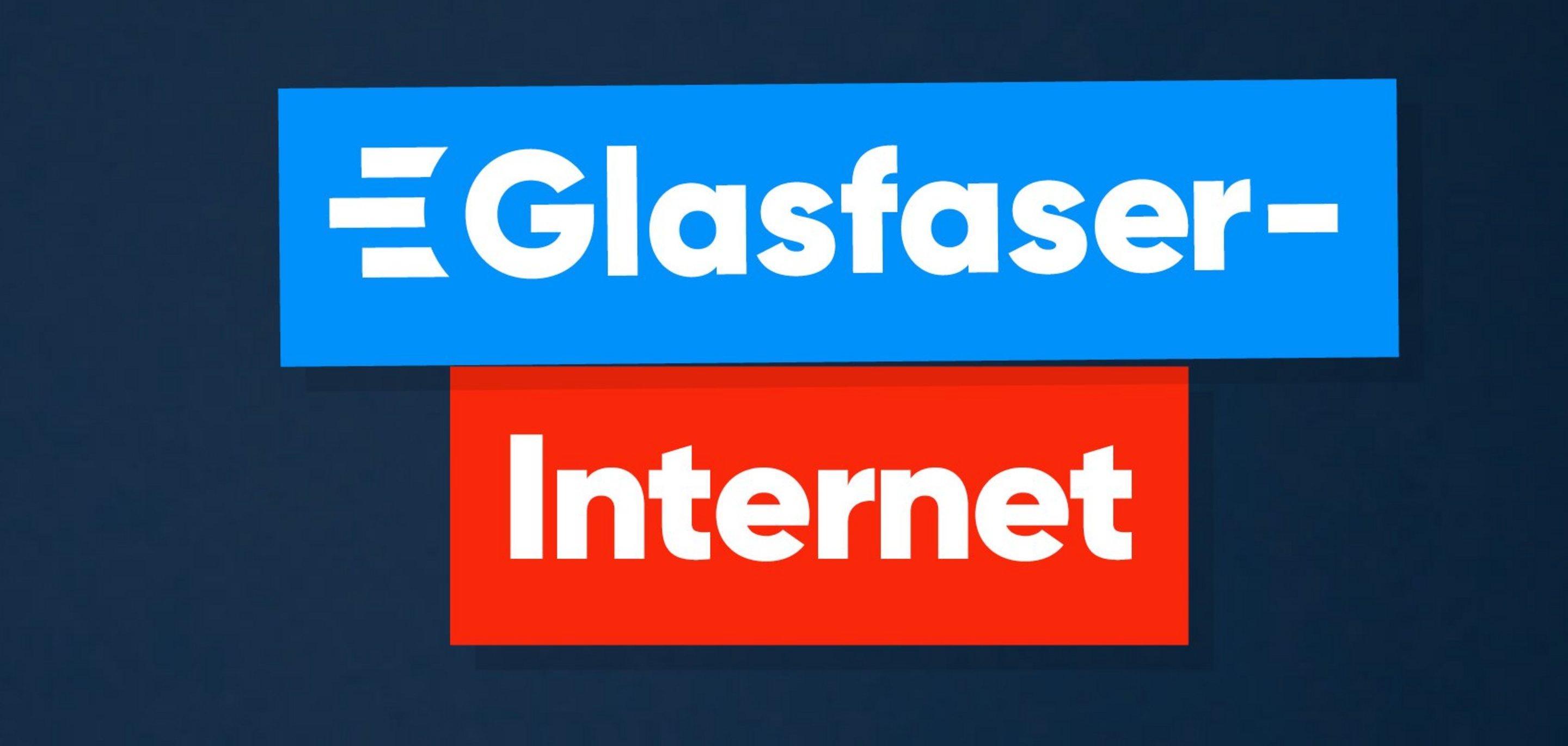 Werbestörer mit blau roten Balken Glasfaser Internet