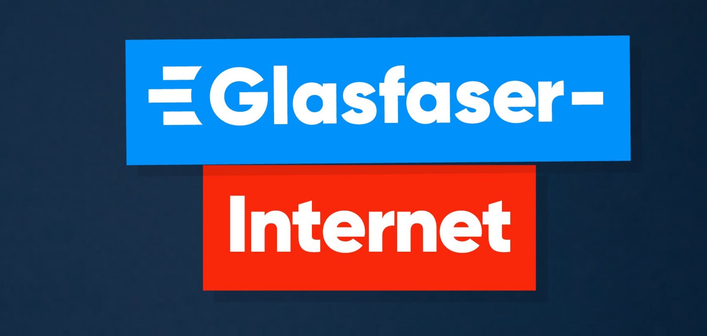 Glasfaser Internet Tarife Werbestörer mit blau roten Balken Glasfaser Internet